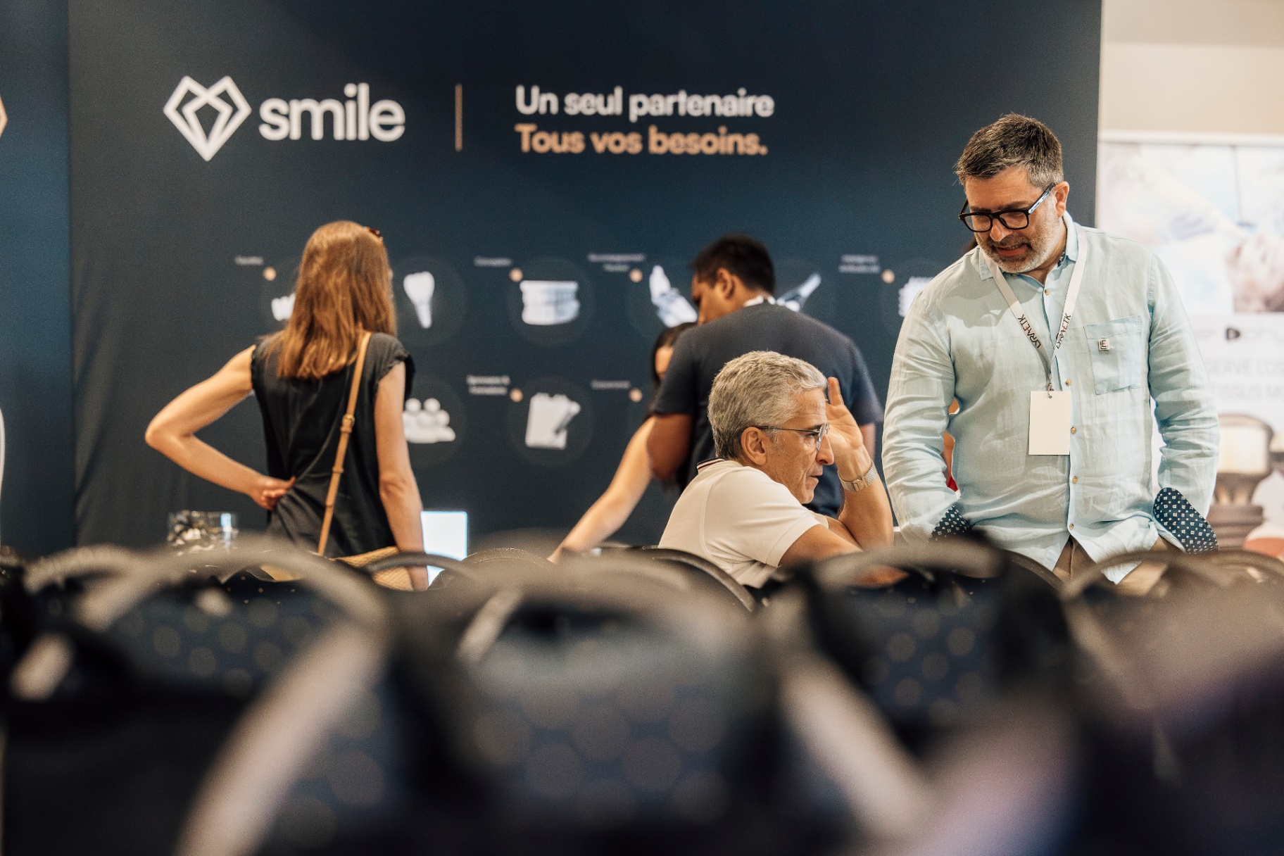 Stand Smile lors d'un événement professionnel